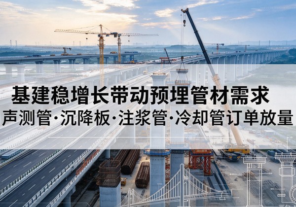 洞头基建稳增长带动预埋监测管材需求，声测管、沉降板、注浆管订单持续放量